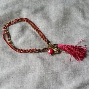 Pink Tassel Bracelet